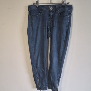Guess Blue Washed Boyfriend Jeans with Ankle Zips